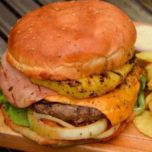 Hamburguesa Hawaiana Doble Carne