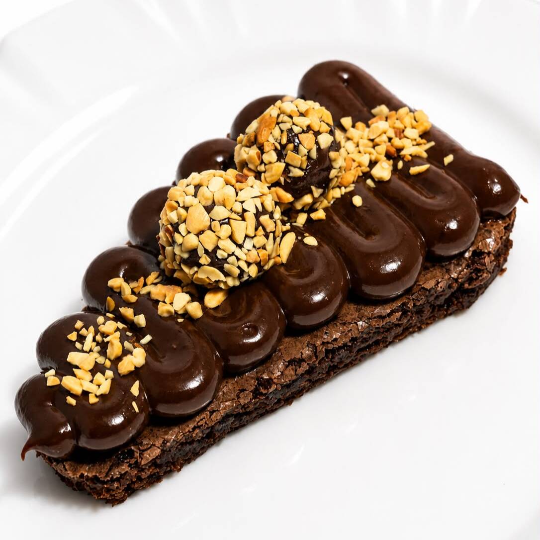 Com um delicioso recheio de chocolate e castanha.