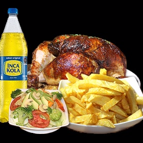 1 Pollo + papas fritas + ensalada + gaseosa 1.5 L
