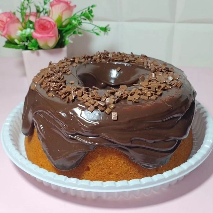 Bolo de cenoura,e cobertura de brigadeiro