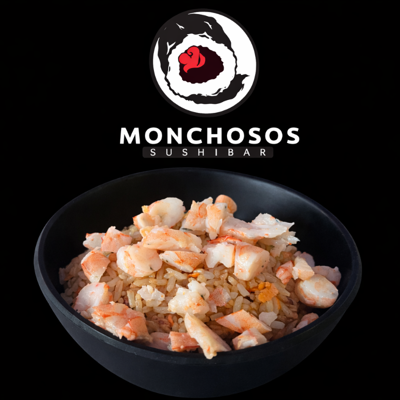 Arroz frito con camarón