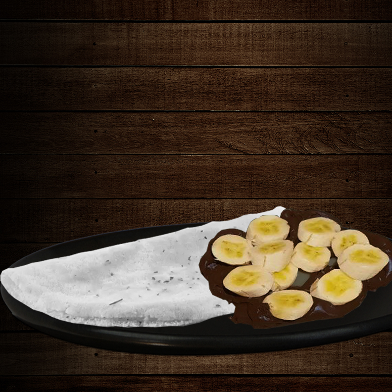 Este prato é uma combinação harmoniosa de Chocolate ao Leite e Avelãs, que proporcionam um sabor inconfundível e irresistível. A Banana Nanica, madura e doce, adiciona um toque tropical que eleva o sabor.