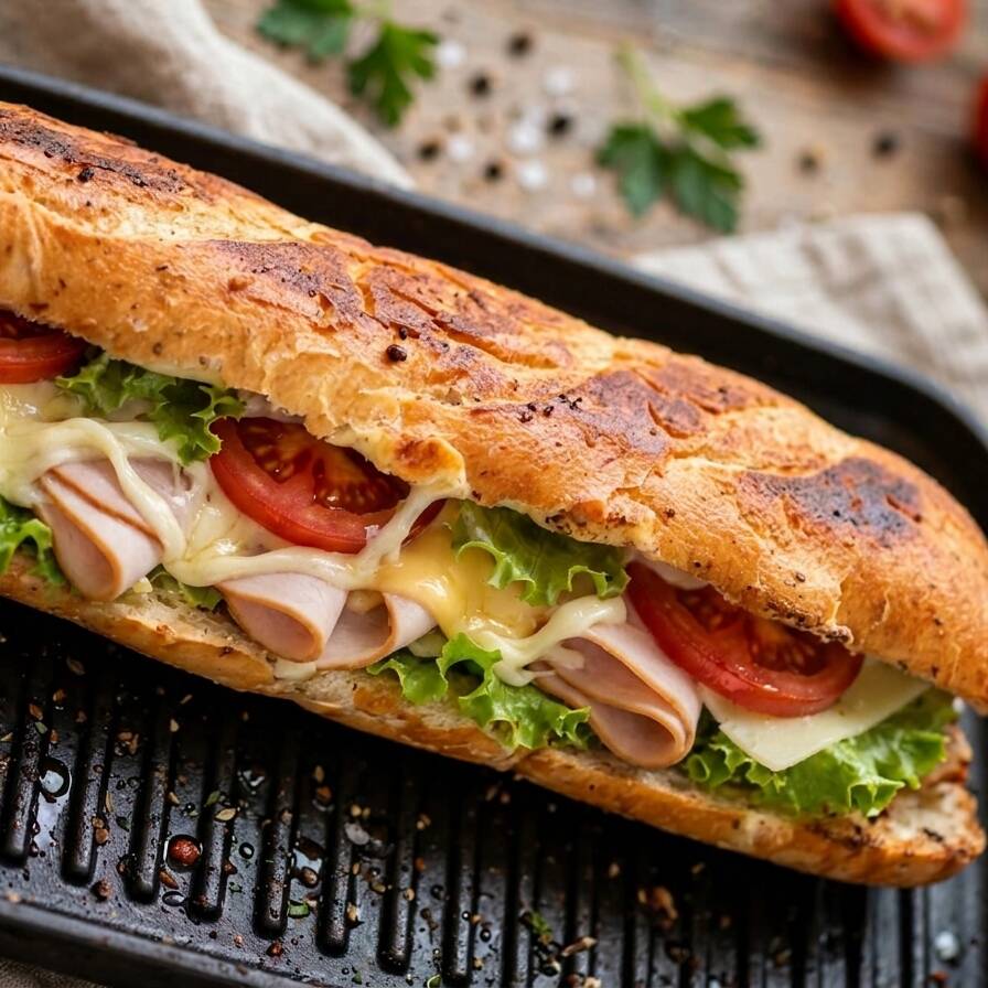Baguette de Jamón con 3 Quesos