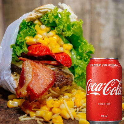 Combo Imbatível Com Nosso X Tudo Recheado e Uma Coca-Cola Geladinha de 350ml Para Matar a Fome Com Muito Sabor!