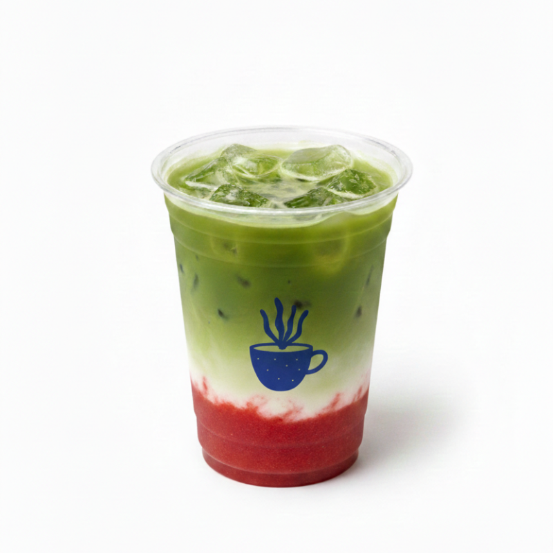 Strawberry Matcha Frío 16 oz