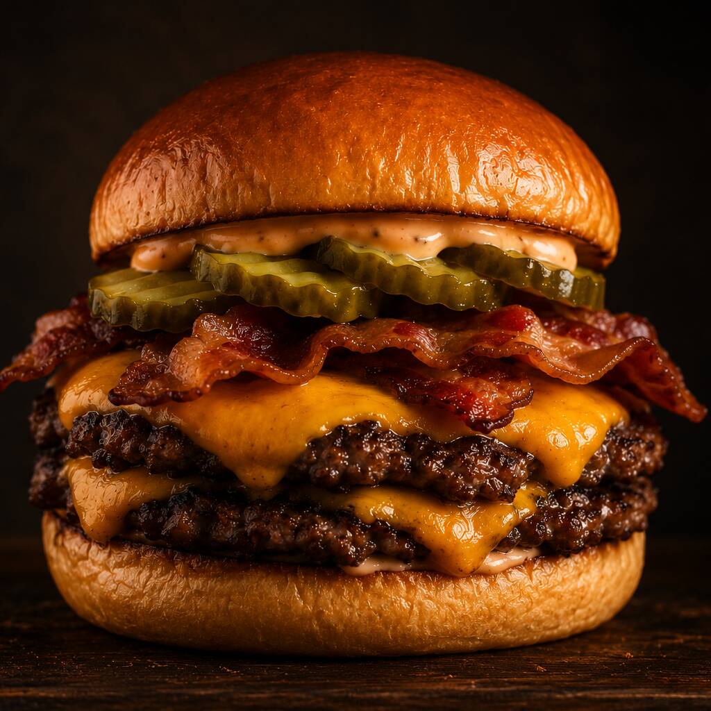 Dois blends smashados, cheddar fatiado, bacon crocante, picles e Molho Nobre.
