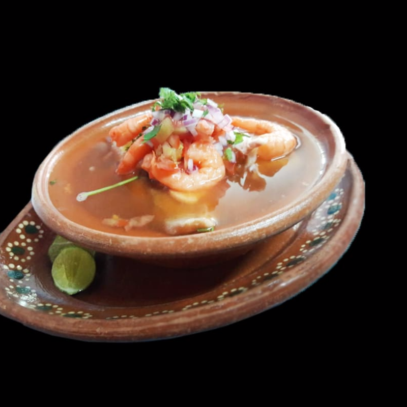 Sopa Marinera de Pescado, Pulpo y Camarón Mediano