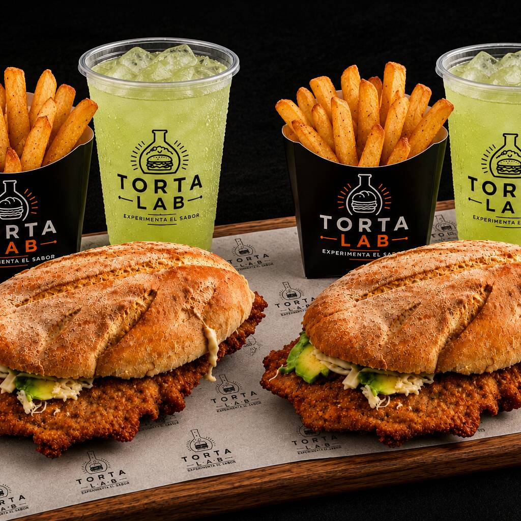 Amigos 4 Tortas Milanesa + 4 Agua + 4 Papas