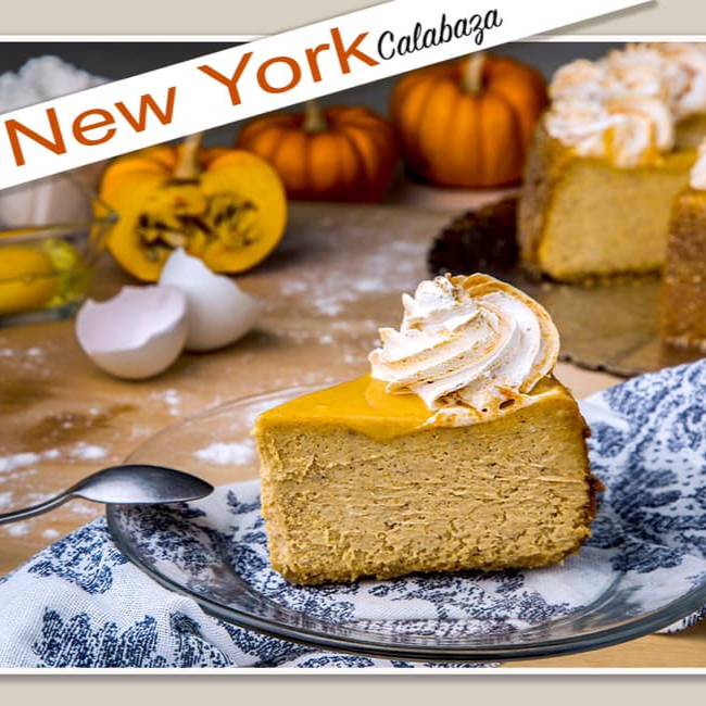 Rebanada de Pastel de Queso Nueva York Calabaza