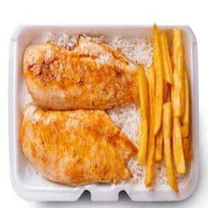 Acompanha: Arroz, feijão, filé de frango, fritas, salada e refrigerante 200ml. Serve 1 pessoa.