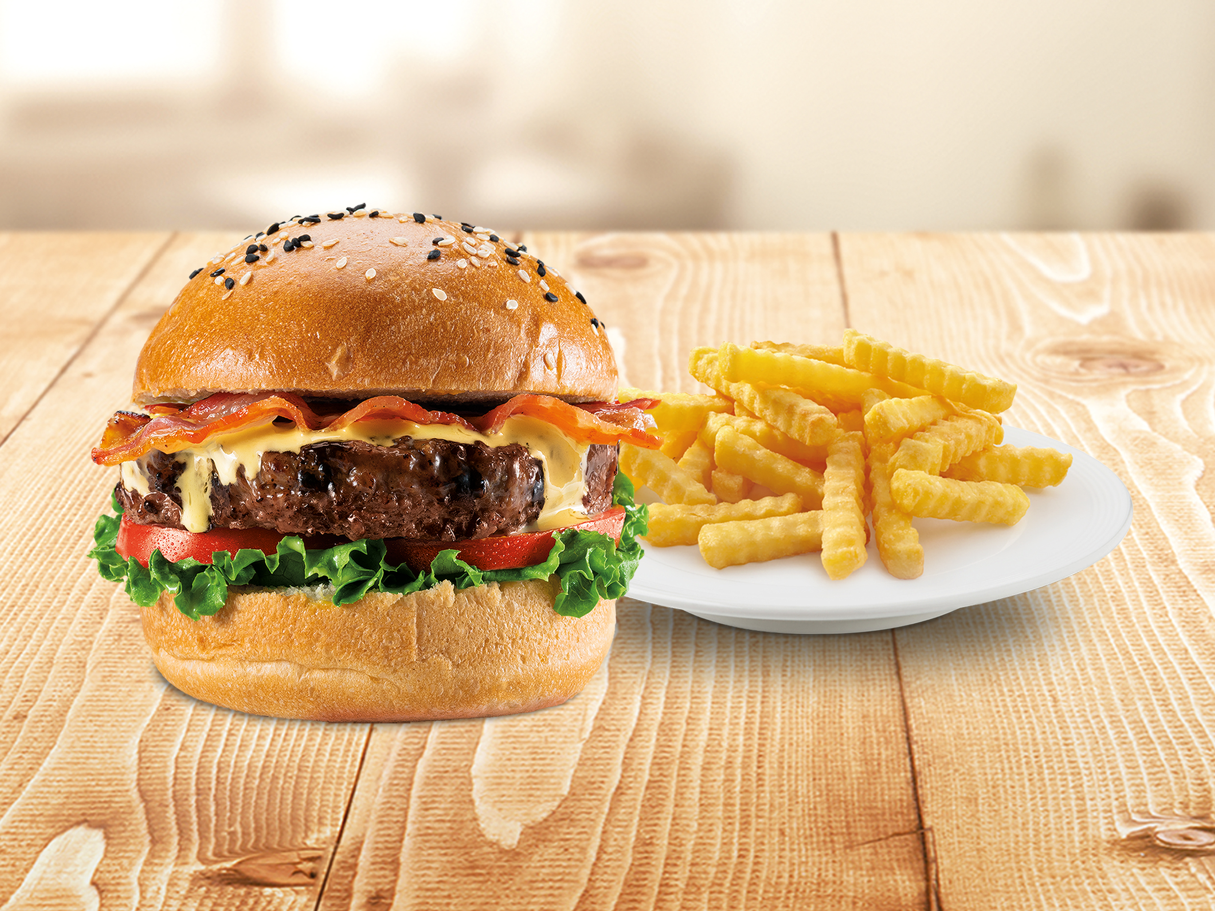 ROKYS BURGER SUPREMA PAPAS ONDULADAS