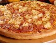 Pizza grande mitad hawaiana mitad extra queso
