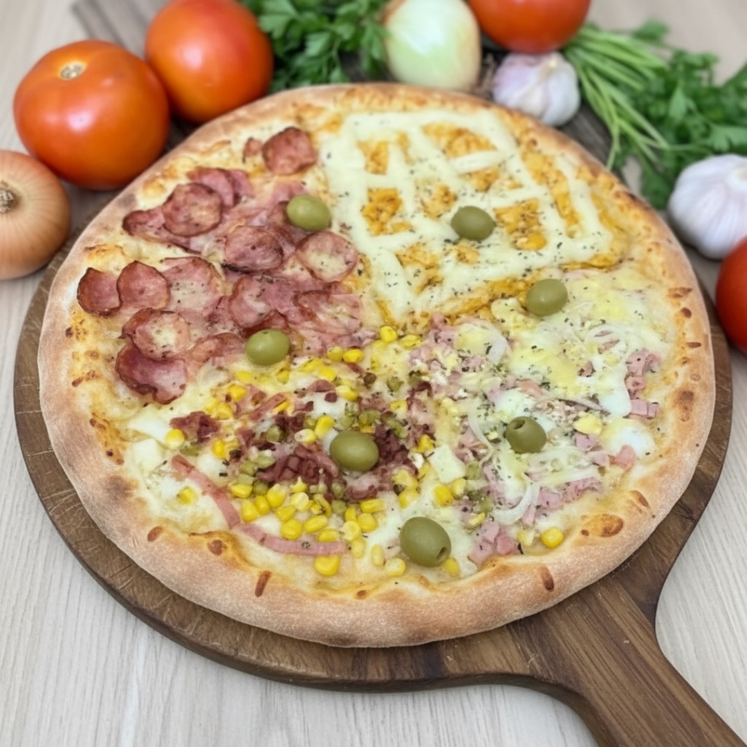 Pizza Giga 16 Fatias Até 4 Sabores + Coca Cola Original 2l