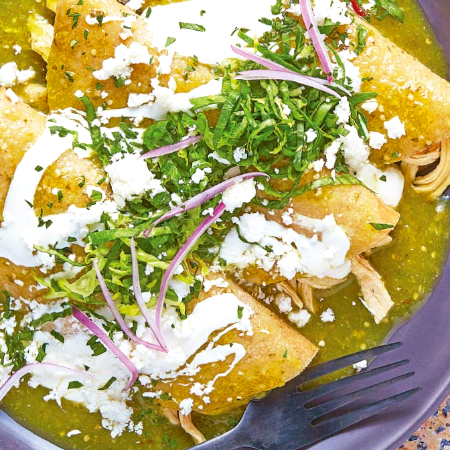 Enchiladas Verdes con Pollo..