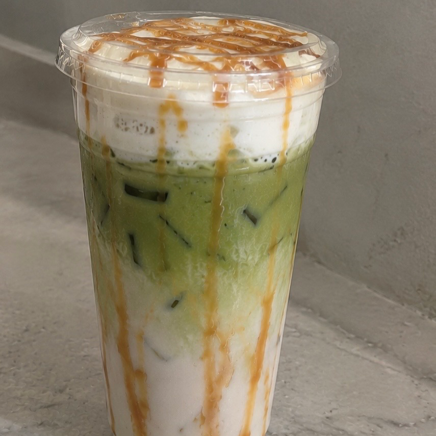 16OZ Ice Caramel Matcha Latte (cold Foam)