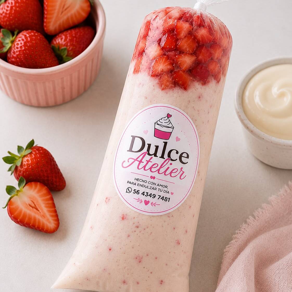 Hielito de Fresas con Crema