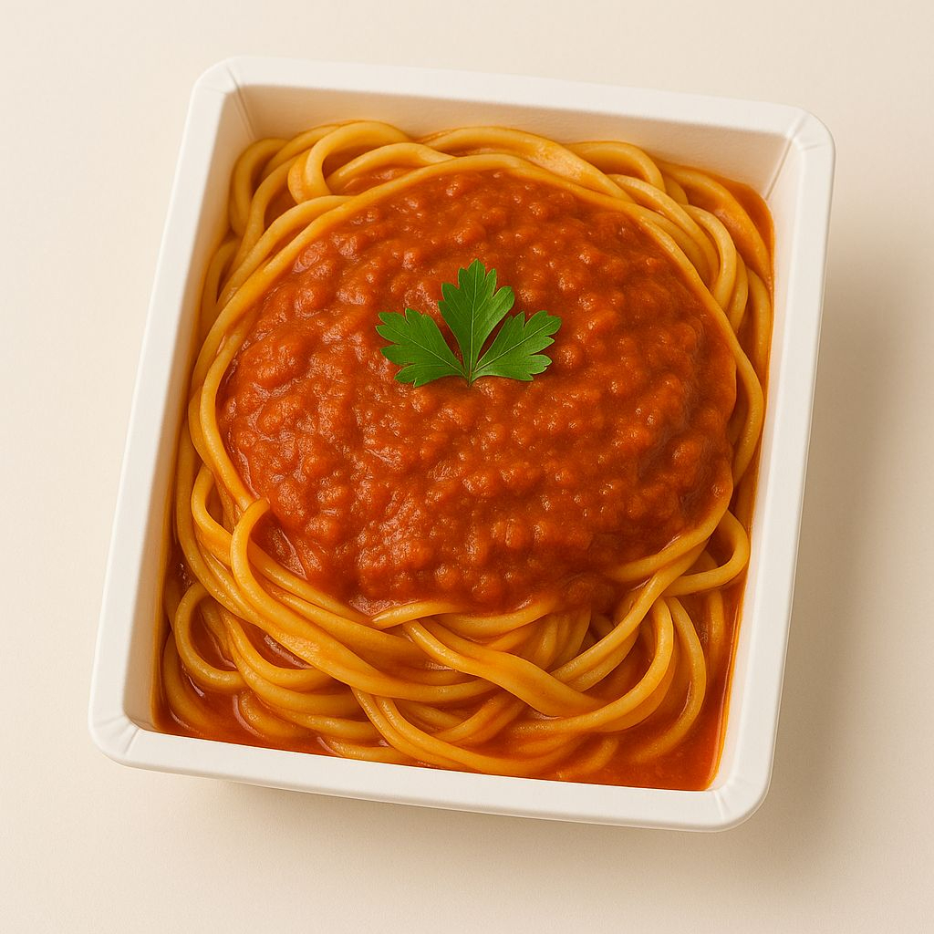 Macarrão talharim bem soltinho, servido com um molho à bolonhesa bem generoso, feito com carne moída e tomates selecionados. Uma refeição simples, saborosa e com preço imbatível para você aproveitar sem gastar muito. aprox 500g