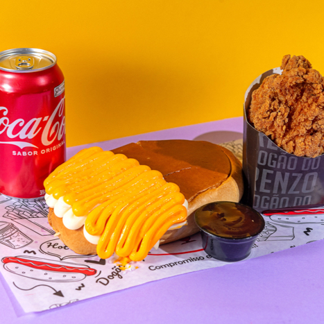 1 Chicken Júnior + 1 Isca Pp + 1 Molho barbecue + 1 Refri Lata