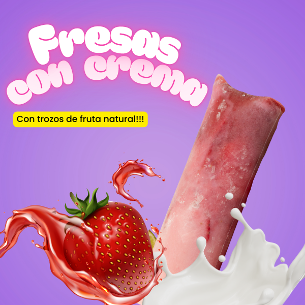 Bolis Gourmet de Fresas con Crema