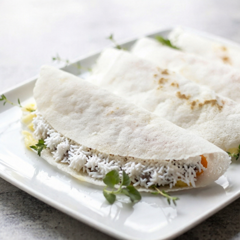 Tapioca tradicional de coco fresco.