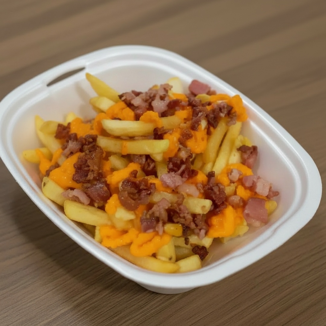 Batata, frita bacon e cheddar