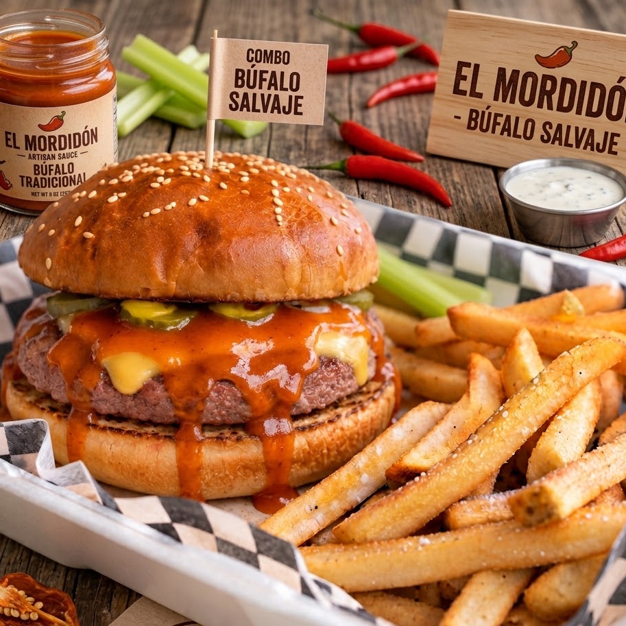 COMBO BÚFALO SALVAJE (Salsa Búfalo) + Papas