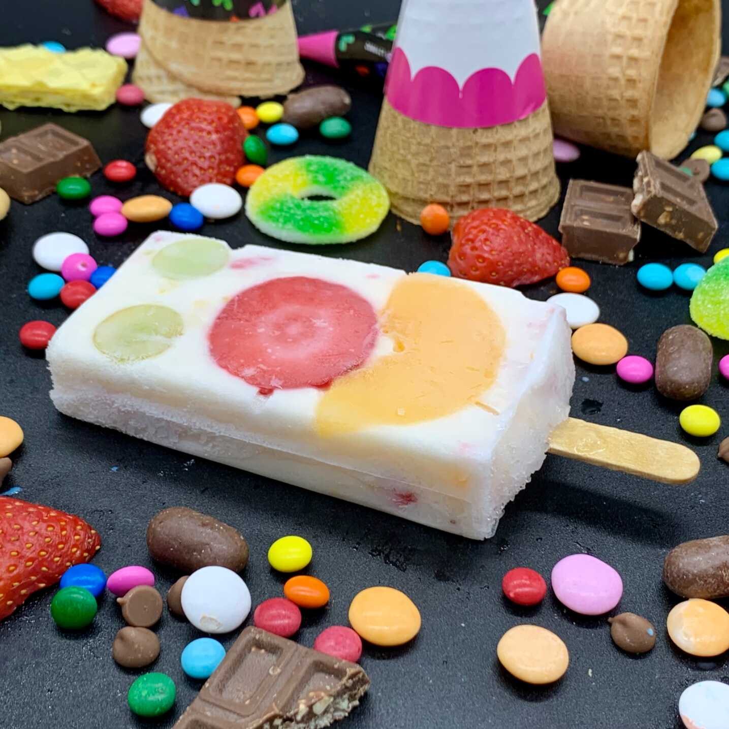 Paleta de Yogurt Natural con Frutas