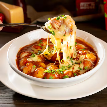 Ragu de costela macia, cozido por horas com ervas e vinho, em um molho rico e aromático. Servido sobre massa italiana ou nhoque, é pura harmonia de sabor e aconchego. Finalizado com queijo e cebolinha. (aprox. 800g)