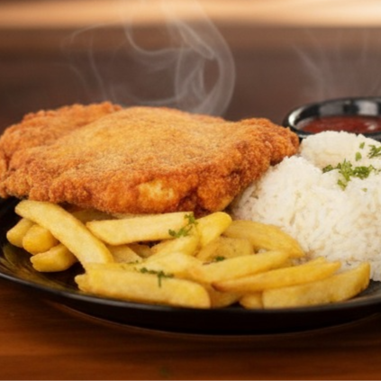 Milanesa de Pollo con Papa Frita