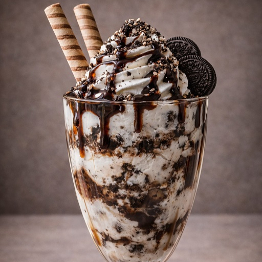 Uma sobremesa super cremosa, intensa e irresistível, perfeita para quem ama o sabor inconfundível do Oreo combinado com um creme artesanal extremamente aveludado. O Creme Especial Oreo é preparado com um creme especial branco, denso e cremoso, mesclado com generosas camadas de Oreo triturado, criando um efeito marmorizado delicioso e cheio de textura em cada colherada. A combinação entre o creme suave e os pedaços crocantes do biscoito traz o equilíbrio perfeito entre cremosidade e crocância. Servido em taça, a sobremesa ganha ainda mais destaque com calda de chocolate escorrendo entre as camadas, intensificando o sabor e deixando o visual ainda mais irresistível. No topo, uma espiral cremosa e volumosa, finalizada com Oreo crocante, fragmentos especiais e wafer crocante, criando uma experiência premium digna das melhores sorveterias. ✨ Destaques da sobremesa: • Creme especial ultra cremoso • Generosas camadas de Oreo triturado • Calda de chocolate que intensifica o sabor • Textura equilibrada entre cremosidade e crocância • Wafer crocante para completar a experiência 🥄 Uma sobremesa premium, perfeita para os amantes de Oreo e para quem não abre mão de uma explosão de sabor em cada colherada.