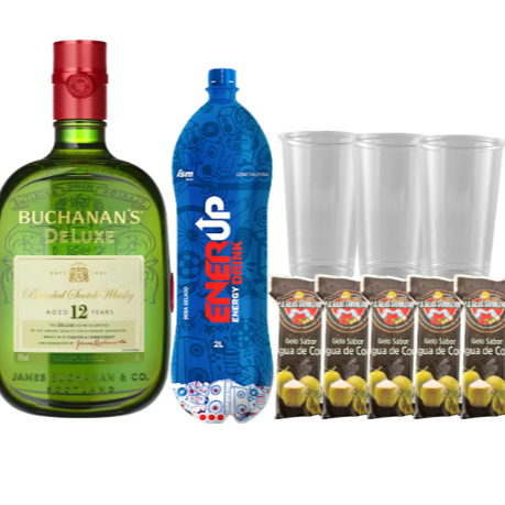 Buchanans + Enerup 2L + 5 Gelos + 3 Copao
