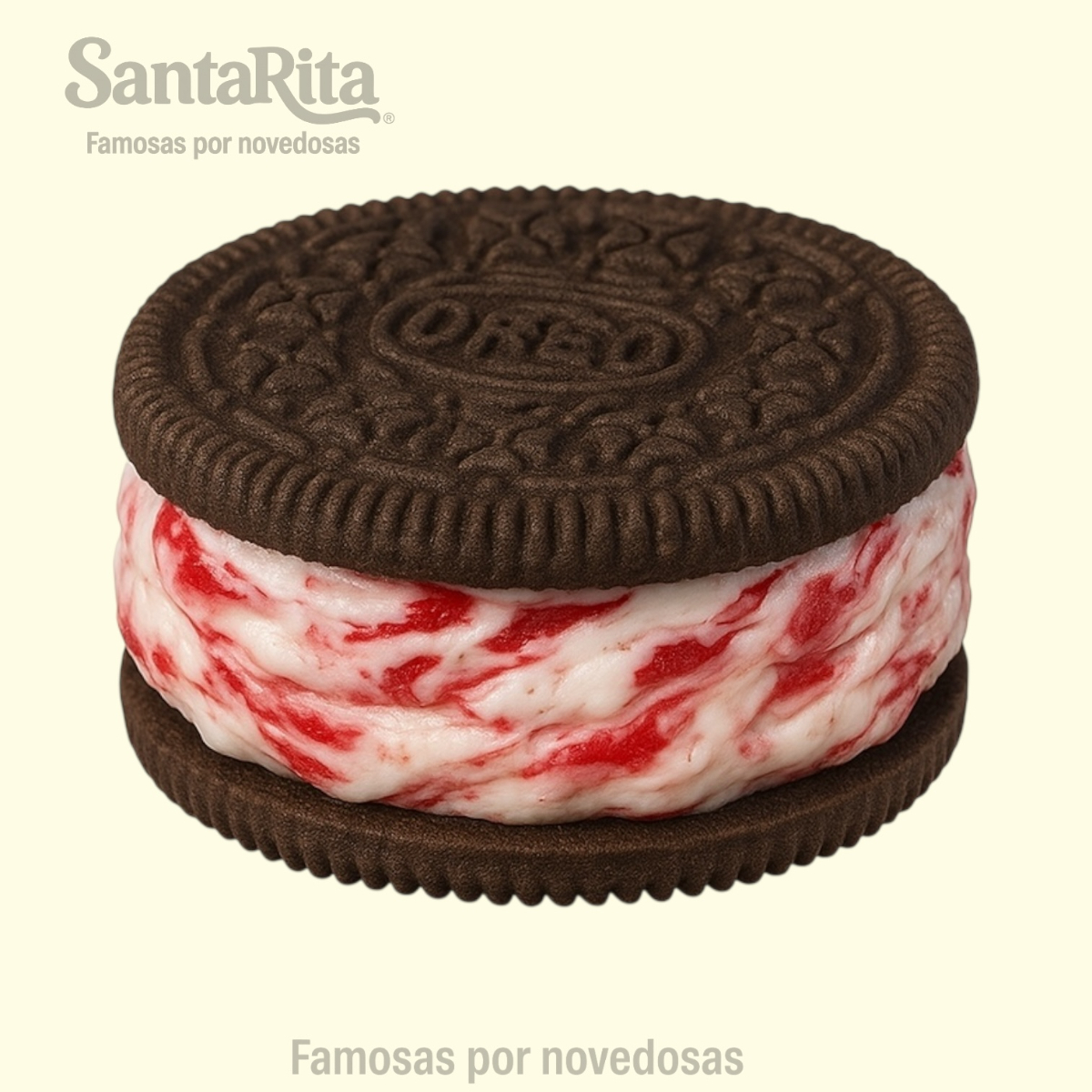 Sándwich de Helado Fresas con Crema