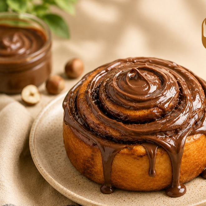 Roll con Relleno y Topping de NUTELLA