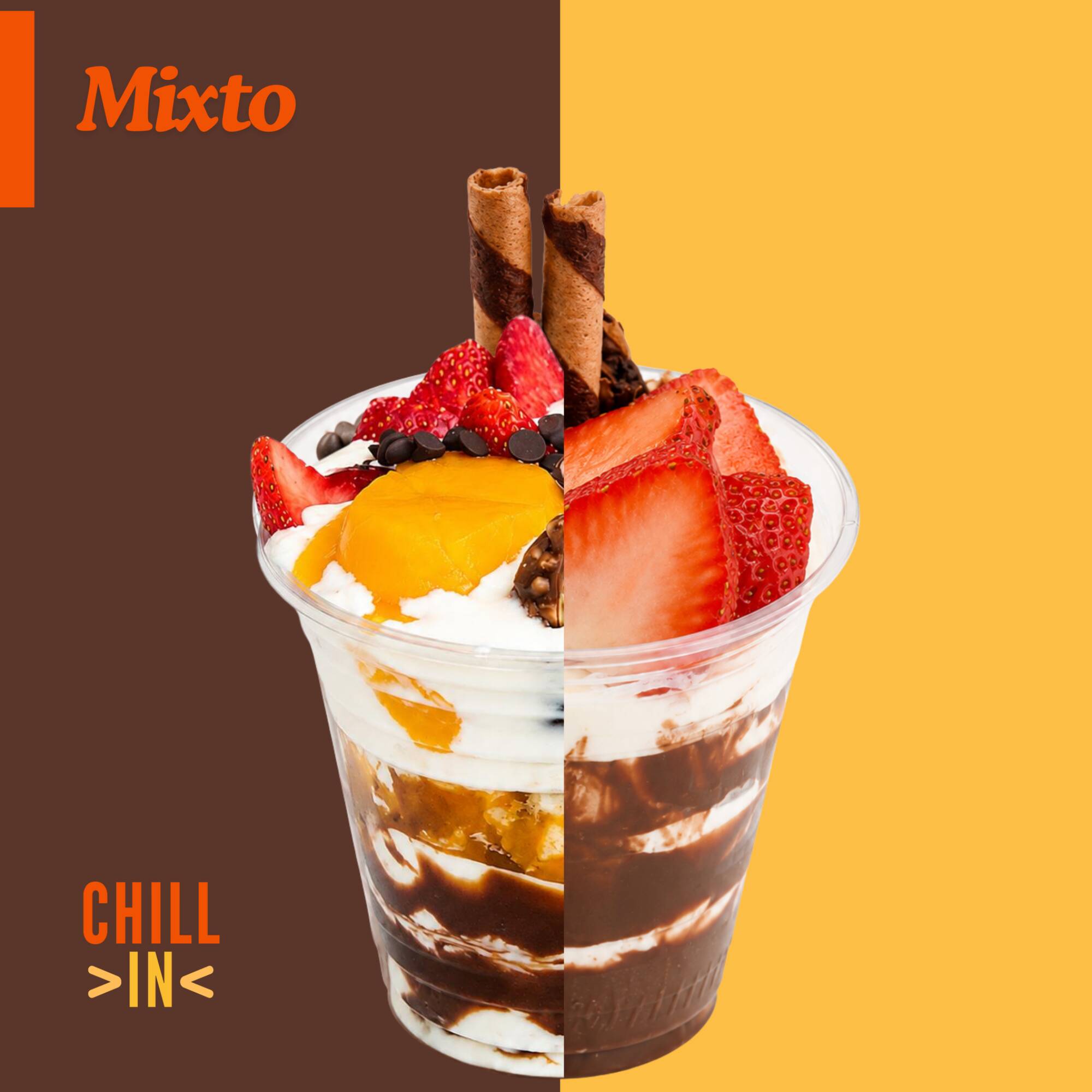 Mixto de Duraznos y Fresas con Crema