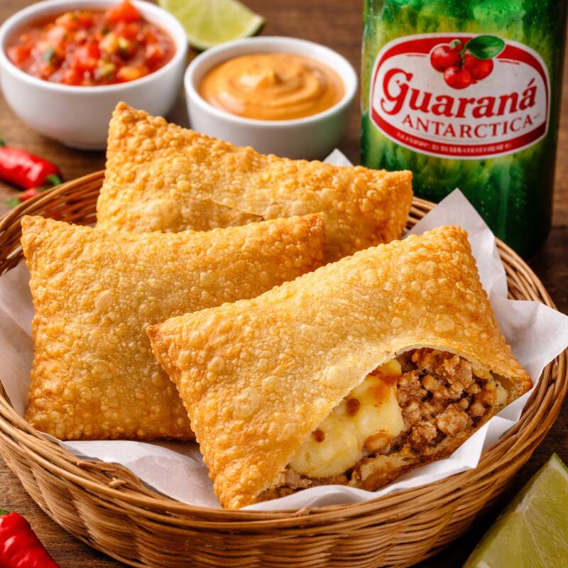 3 pasteis do sabor que preferir + 1 guaraná antártica LATA