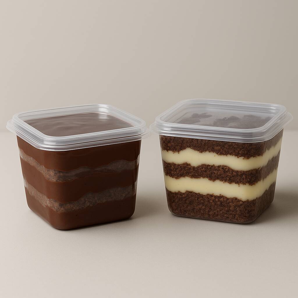 Nesse combo tem nosso bolo de pote brigadeiro e prestígio