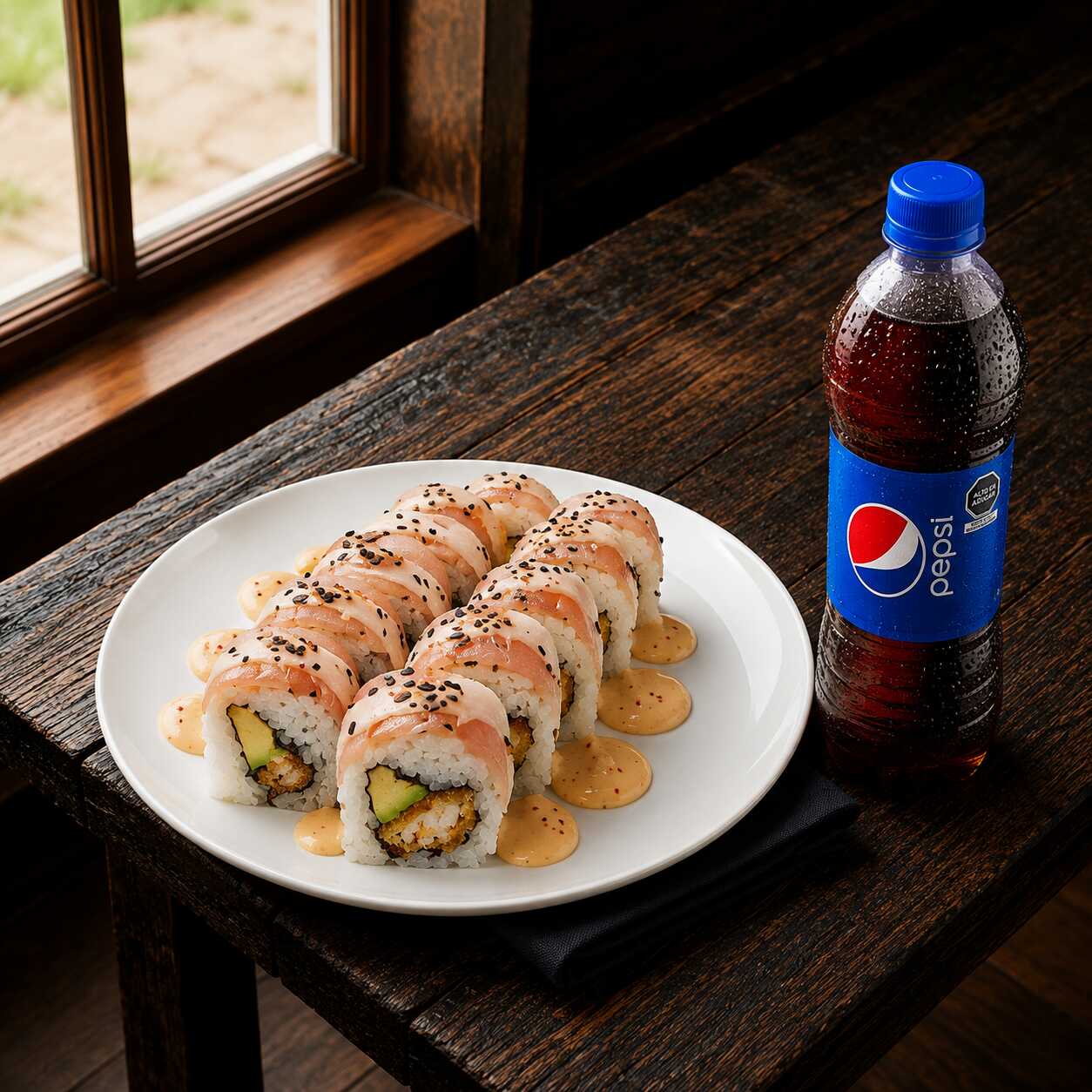 Tabla de Makis Acevichados 10 Uds más Bebida