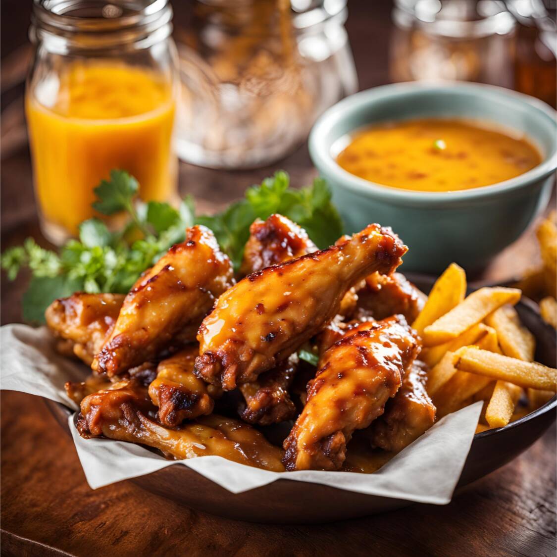 1/2 Kg Alitas Mango Habanero más Papas Gratis