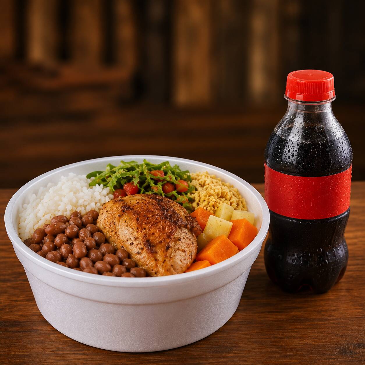 Cardápio – Quinta-Feira Arroz Feijão preto ou Feijão Branco Macarrão a Bolonhesa Farofa especial da casa Legumes Refogado Frango ao Molho Linguiça Assada
