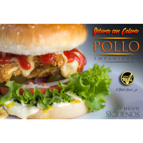 Hamburguesa Pollo Empanizado con Papas