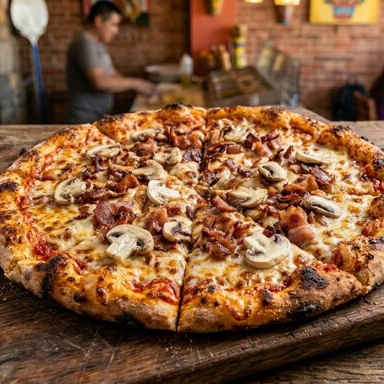 Pizza Tocino supreme.