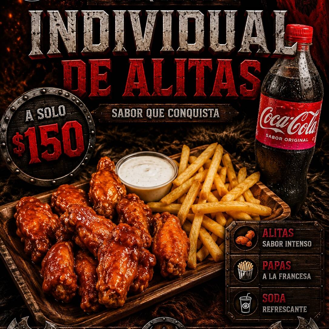 Paquete Individual Alitas+SODA