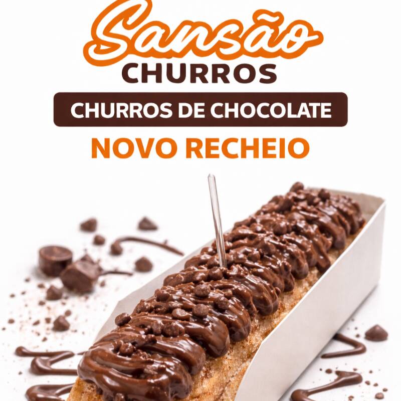 *Churros de Chocolate: O Prazer é Todo Seu! 🍫😋* Imagine um churros crocante por fora, cremoso por dentro, com um recheio de chocolate que derrete na boca... É isso que você vai encontrar aqui! 😍 *Recheio de chocolate irresistível* *Crocância perfeita* *Sabor que te faz querer mais!* *Importante:* Nosso churros de chocolate não acompanha granulados. Mas você pode adicionar seus granulados favoritos separadamente! 😉 *Peça agora e delicie-se! 🍴*