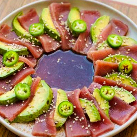 Sashimi Medallon Atún - Avocado - Serrano