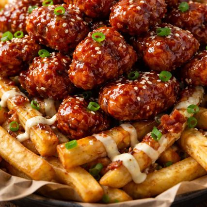 DOBLE Porción de Papas + Orden de Boneless BBQ
