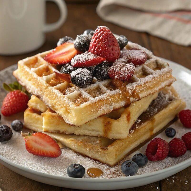 Waffles con frutos rojos 3pzas