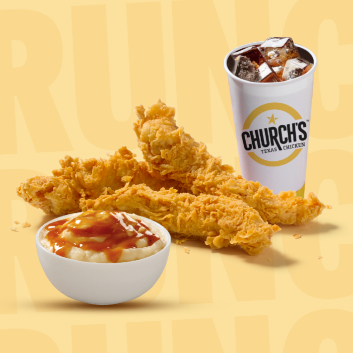 3 Tenders + 1 Pure Individual + 1 Refresco 16 Oz