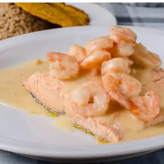 Salmón de 300 g con Camarones
