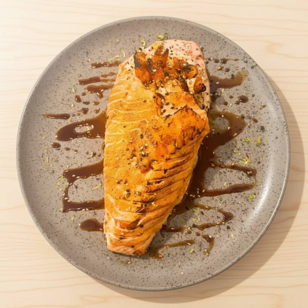 Delicie-se com nosso Supremo de Salmão com Camarão, uma generosa manta de salmão finamente preparada e recheada com arroz saboroso. No interior, você encontrará camarões empanados crocantes e ricos em sabor, envoltos em uma camada suave e sedosa de cream cheese. O toque final fica por conta do cebolinho fresco, que adiciona uma pitada de frescor. Este prato, de 400g, é perfeitamente adequado para compartilhar entre duas pessoas, tornando-o uma escolha ideal para um jantar romântico ou uma refeição especial com um amigo.