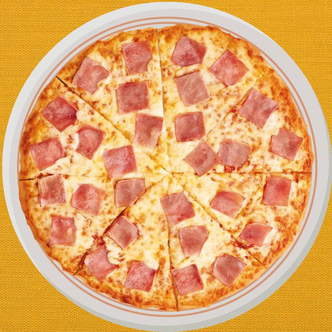 Pizza 4 Porciones Jamón y Queso